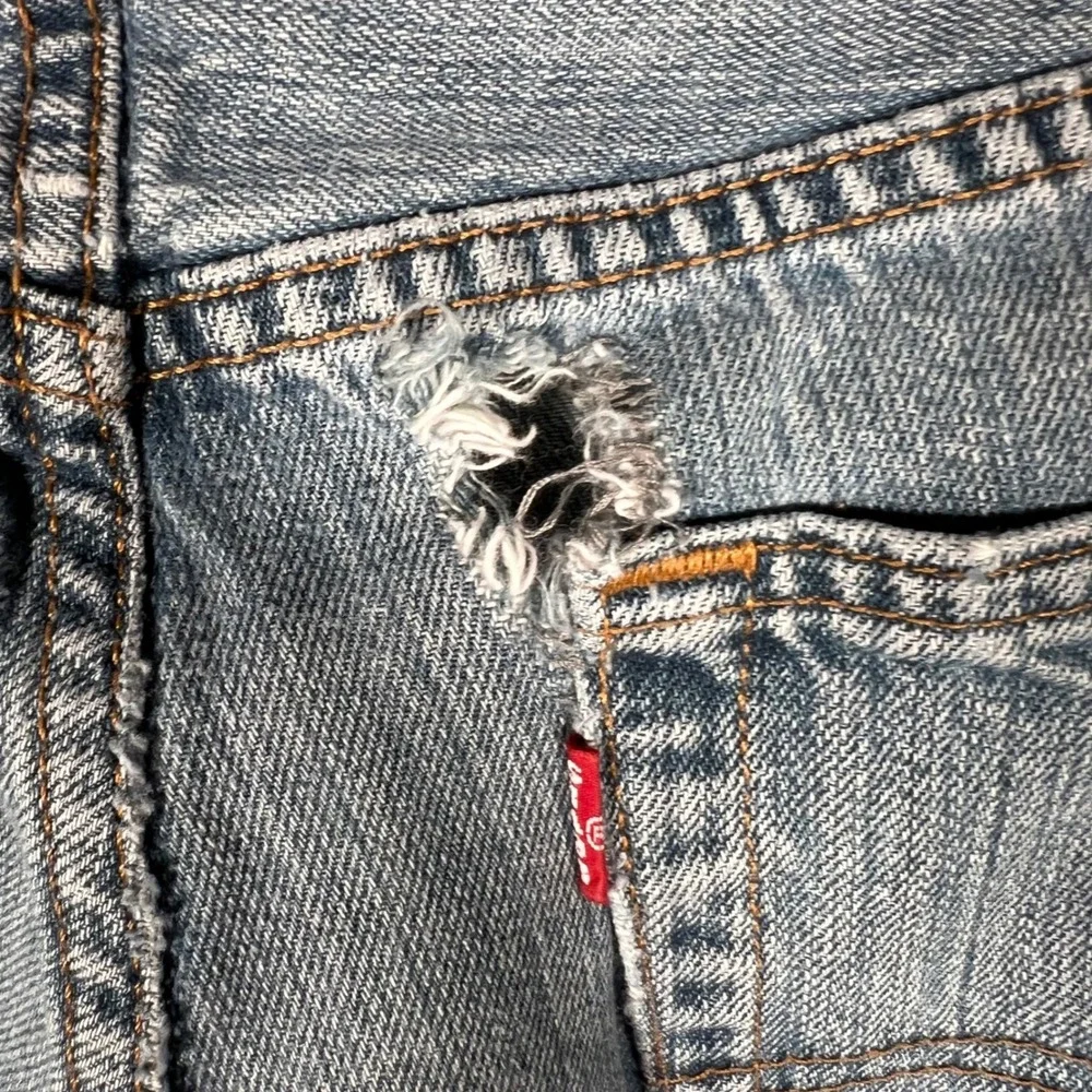 Levis 505 Regular Fit Jeans Mens 36x30 Light Wash Blue Denim Straight‎ Leg